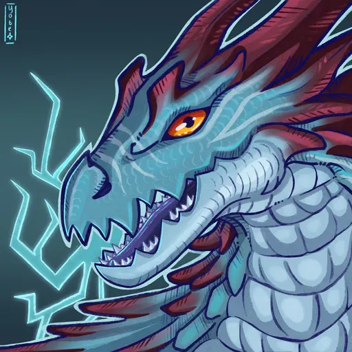 A profile picture/headshot drawing of a lagiacrus.